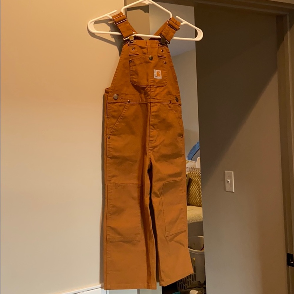 Little boys carhartt overalls size 4